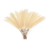 sourcing map 50 Pcs Faux Pampas Grass 52cm/20.5" Artificial Fake Dried Pampas Grass Decor with Stem for Floor Vase Filler, Wedding Decoration, Home Decoration, Beige