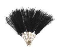 sourcing map 50 Pcs Faux Pampas Grass 52cm/20.5" Artificial Fake Dried Pampas Grass Decor with Stem for Floor Vase Filler, Wedding Decoration, Home Decoration, Black
