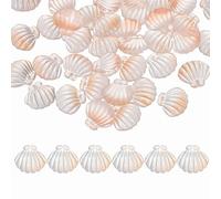 sourcing map 50 Pcs Glass Crystal Beads, Scallop Shape Beads Clam Shell Spacer Bead Top Drilled Bead Bulk for Jewelry Making DIY Craft Earring Necklace Bracelet, Orange