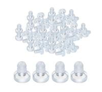 sourcing map 50 Pcs Glass Table Top Bumpers with Stem, 9mm/0.35 Furniture Glass Table Top Anti-Slip Pads Clear Rubber Grippers Table Spacers for 5mm/0.2 Hole Table Furniture Cabinet