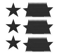 sourcing map 50 Pcs Glitter Star Cutouts, 5 Inch Star Shape Glitter Paper, Confetti Cut Outs for Bulletin Board Wall Party Decoration Supplies, Black