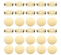 sourcing map 50 Pcs Gold Brooch Blank Round Trays with Pin Metal Brooch Clasp Clip Pins Disc Base for Corsage ID Badges Name Cards Tags DIY Craft (31mm/1.2")