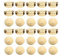 sourcing map 50 Pcs Gold Brooch Blank Round Trays with Pin Metal Brooch Clasp Clip Pins Disc Base for Corsage ID Badges Name Cards Tags DIY Craft (16mm/0.6")