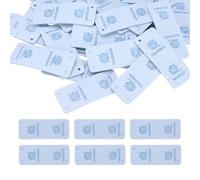 sourcing map 50 Pcs Handmade Leather Labels, Rectangle Leather Handmade Tags with Hole Embossed Tag Personalized Sewing Labels for Embellishment DIY Crafts Gloves Bags, Light Blue