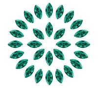 sourcing map 50 Pcs Horse Eye Shape Rhinestones, 10 x 5 mm Marquise Point Back Rhinestone Beads Glass Crystal Faceted Gems for Jewelry Making DIY Crafts Costume Crystal, Peacock Green