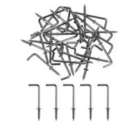 sourcing map 50 Pcs L Shape Hooks, 1 1/4 Inch Right Angle Hooks Carbon Steel Small Screw in Hooks 7 Shape Right Angle Hook for Hanging, Black Bronze