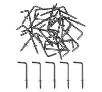 sourcing map 50 Pcs L Shape Hooks, 1 Inch Right Angle Hooks Carbon Steel Small Screw in Hooks 7 Shape Right Angle Hook for Hanging, Black Bronze
