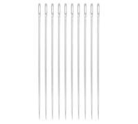 sourcing map 50 Pcs Large Eye Sewing Needles, 1.73 Inch 0.8mm High Carbon Iron Embroidery Thread Needle Sewing Big Eye Needle Knitting Needles for Hand Sewing Art Crafts, Silver