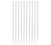 sourcing map 50 Pcs Large Eye Sewing Needles, 1.81 Inch 0.8mm High Carbon Iron Embroidery Thread Needle Sewing Big Eye Needle Knitting Needles for Hand Sewing Art Crafts, Silver