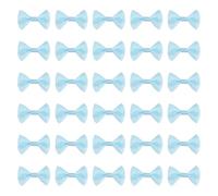 sourcing map 50 Pcs Light Blue White Dot Polka Dot Ribbon Bow Ties 1.5" x 1" Mini Bowknot for Crafting Little Satin Bows Bulk for DIY Sewing Scrapbooking Wedding Gift Present Home Decoration