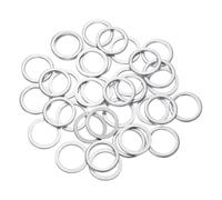 sourcing map 50 Pcs M12 Flat Washer, Aluminum Round Seal Gaskets 16mm OD 1.5mm Thick Flat Spacers for Screws Bolts Machinery Repair Accessories, Outdoor Construction, Silver Tone