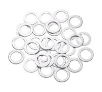 sourcing map 50 Pcs M12 Flat Washer, Aluminum Round Seal Gaskets 18mm OD 1.5mm Thick Flat Spacers for Screws Bolts Machinery Repair Accessories, Outdoor Construction, Silver Tone