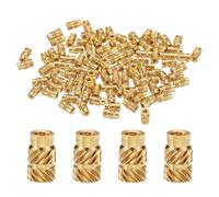 sourcing map 50 Pcs M2 Brass Knurled Threaded Insert M2x6mm, OD 3.5mm