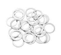 sourcing map 50 Pcs M20 Flat Washer, Aluminum Round Seal Gaskets 26mm OD 1.5mm Thick Flat Spacers for Screws Bolts Machinery Repair Accessories, Outdoor Construction, Silver Tone