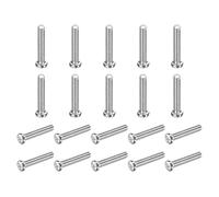 sourcing map 50 Pcs M3.5x20-0.6mm Phillips Pan Head Machine Screws, Carbon Steel Full Thread