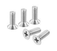 sourcing map 50 pcs M5-0.8x14 Machine Screws Phillips Pan Cross Head Screws Fasteners Bolts 304 Stainless Steel Silver for Wall Socket,House Repairs