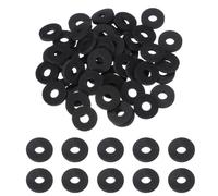 sourcing map 50 Pcs M6.4 Rubber Flat Washers 6.4mm ID 19mm OD 3mm Thick Plain Washer Grommets Plastic Sheet Gasket Fastener Sealing Spacer Gasket Ring Water Hose Washers, Black