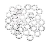 sourcing map 50 Pcs M6 Flat Washer, Aluminum Round Seal Gaskets 10mm OD 1mm Thick Flat Spacers for Screws Bolts Machinery Repair Accessories, Outdoor Construction, Silver Tone
