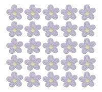 sourcing map 50 Pcs Mini Daisies Flower Sew on Patches, 0.6" Flower Appliques Patches Small Embroidered Floral Appliques Sew for Clothing Hats Bags Hair Accessories DIY, Purple