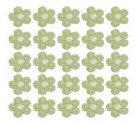 sourcing map 50 Pcs Mini Daisies Flower Sew on Patches, 0.6" Flower Appliques Patches Small Embroidered Floral Appliques Sew for Clothing Hats Bags Hair Accessories DIY, Olive Green