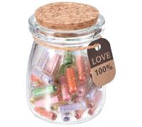 sourcing map 50 Pcs Mini Message Paper Scrolls in A Bottle, Cute Valentine Message Letter Wishing Paper Love Notes for Anniversary Christmas Birthday Friendship Gifts, Mixed Color