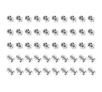 sourcing map 50 Pcs Mini Round Knobs, 9mm Small Drawer Pulls, Cabinet Knobs Handles Pull for Dresser Closet Jewelry Box Gift Cases, Silver