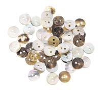 sourcing map 50 Pcs Natural Shell Buttons, 2 Hole Mother of Pearl Buttons 11.5mm Sewing Buttons Sewing Craft Buttons for Shirt Sewing DIY Crafts Decoration, Brown