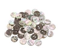 sourcing map 50 Pcs Natural Shell Buttons, 2 Hole Mother of Pearl Buttons 12.5mm Sewing Buttons Sewing Craft Buttons for Shirt Sewing DIY Crafts Decoration, Brown/White
