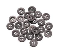 sourcing map 50 Pcs Natural Shell Buttons, 4 Hole Mother of Pearl Buttons 11mm Sewing Craft Buttons for Shirt Sewing DIY Crafts Decoration, Brown