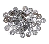 sourcing map 50 Pcs Natural Shell Buttons, 4 Hole Mother of Pearl Fasteners 9mm Sewing Craft Button for Shirt Sewing DIY Crafts Decoration, Grey