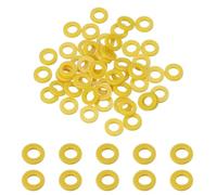 sourcing map 50 Pcs Nylon Flat Washers 3mm ID 6mm OD 1mm Thick Plain Washer Grommets Plastic Sheet Gasket Fastener Sealing Spacer Gasket Ring Water Hose Washers, Yellow