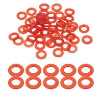 sourcing map 50 Pcs Nylon Flat Washers 5mm ID 10mm OD 1mm Thick Plain Washer Grommets Plastic Sheet Gasket Fastener Sealing Spacer Gasket Ring Water Hose Washers, Red