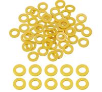 sourcing map 50 Pcs Nylon Flat Washers 6mm ID 12mm OD 1.5mm Thick Plain Washer Grommets Plastic Sheet Gasket Fastener Sealing Spacer Gasket Ring Water Hose Washers, Yellow