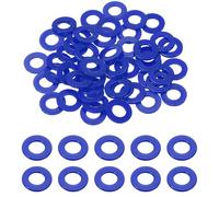 sourcing map 50 Pcs Nylon Flat Washers 8mm ID 16mm OD 1.5mm Thick Plain Washer Grommets Plastic Sheet Gasket Fastener Sealing Spacer Gasket Ring Water Hose Washers, Blue