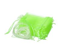 sourcing map 50 Pcs Organza Gift Bags, 2.7x3.5 Inch Drawstring Pouches Jewelry Gift Bags, Small Wedding Favor Pouches for Christmas Birthday Wedding Goodie Candy Candles, Fruit Green