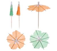 sourcing map 50 Pcs Petal Drink Umbrellas Cocktail,3.9 Inch Cocktail Picks Toothpicks Colorful Mini Paper Umbrellas for Drinks Cupcake Beach Party Decorations