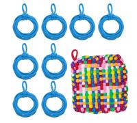 sourcing map 50 Pcs Potholder Loom Refill Loops, Elastic Potholder Weaving Refill Loops Knitting Kit Supplies in Rainbow Colors for Girls Beginners DIY Crafts 7" Weaving Loom, Blue