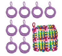 sourcing map 50 Pcs Potholder Loom Refill Loops, Elastic Potholder Weaving Refill Loops Knitting Kit Supplies in Rainbow Colors for Girls Beginners DIY Crafts 7" Weaving Loom, Purple
