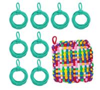 sourcing map 50 Pcs Potholder Loom Refill Loops, Elastic Potholder Weaving Refill Loops Knitting Kit Supplies in Rainbow Colors for Girls Beginners DIY Crafts 7" Weaving Loom, Cyan