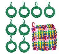 sourcing map 50 Pcs Potholder Loom Refill Loops, Elastic Potholder Weaving Refill Loops Knitting Kit Supplies in Rainbow Colors for Girls Beginners DIY Crafts 7" Weaving Loom, Green