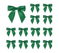 sourcing map 50 Pcs Pre-Tied Bows Satin Ribbon Bows 4.5" Twist Ties Gift Bows for Craft DIY Candy Bags Christmas Wedding Decor Party Treat Bags Emerald Green