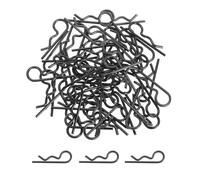 sourcing map 50 Pcs RC Body Clips, 1.4mm Stainless Steel Universal RC Car Clips R Pins for 1/6 1/8 1/10 Scale Model Remote Control Car Truck Crawler Shell Replacement Parts (Black)