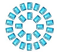 sourcing map 50 Pcs Rectangle Pointed Back Rhinestone, 10x14mm Mini Clear Pointed Back Rhinestone Square Faceted Gems Crystal Glass Beads for Jewelry Making DIY Crafts Nail Art, Lake Blue