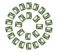 sourcing map 50 Pcs Rectangle Pointed Back Rhinestone, 6x8mm Mini Clear Pointed Back Rhinestone Square Faceted Gems Crystal Glass Beads for Jewelry Making DIY Crafts Nail, Olive Green