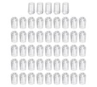 sourcing map 50 Pcs Rubber End Caps, 5mm Flexible Round Tube Bolt Cap Cover Screw Thread Protectors for Ends of Hooks Hanger Furniture Bolts Screws Metal Tube, Transparent and White