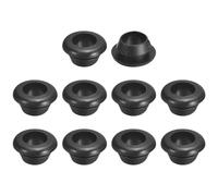 sourcing map 50 Pcs Rubber Grommets, 10mm ID 12mm Drill Hole Double Sided Hollow Firewall Hole Plugs Round Electrical Wiring Gasket, Black