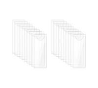 sourcing map 50 Pcs Self Adhesive Index Card Pockets with Top Open for Loading, 2.8 x 1.1" PVC Clear Index Card Label Holder Photo Sleeves for Office Home Library Card Storage Bin