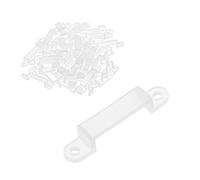 sourcing map 50 Pcs Silicone Fix Mounting Brackets Clip for 14mm Wide LED Strip Light White