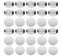 sourcing map 50 Pcs Silver Brooch Blank Round Trays with Pin Metal Brooch Clasp Clip Pins Disc Base for Corsage ID Badges Name Cards Tags DIY Craft (26mm/1")