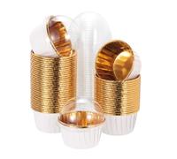 sourcing map 50 Pcs Single-Sided Aluminum Foil Cupcake Liners with Lids, Greaseproof Muffins Baking Cupcakes for Wedding Birthday Party Decoration, White (Round)